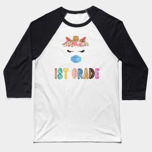 Quarantine Unicorn Hello 1st Grade 2020 Back To School Baseball T-Shirt